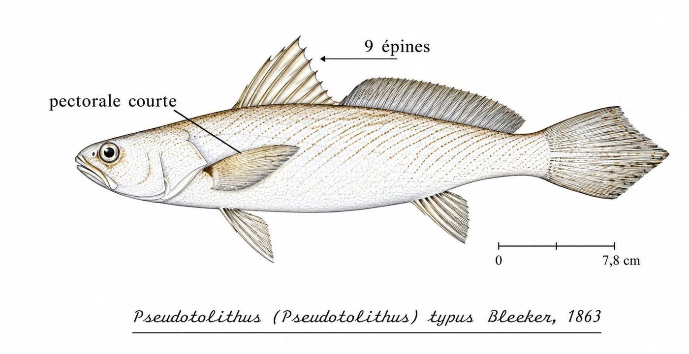 Identification plate: Otolithe nanka (Longneck croaker)